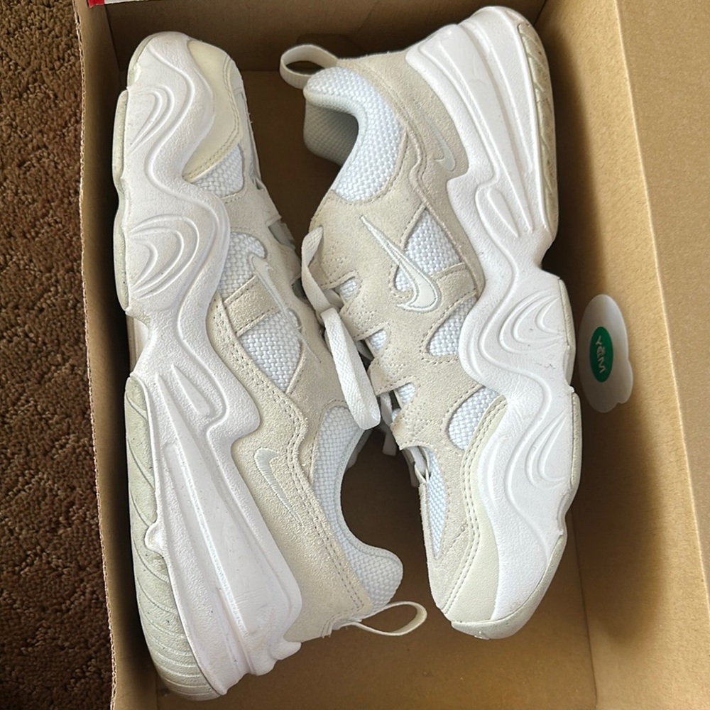 White and Cream Athletic Sneakers